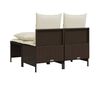 vidaXL 4-tlg. Garten-Sofagarnitur mit Kissen Braun Poly Rattan
