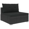 vidaXL 6-tlg. Garten-Lounge-Set mit Kissen Poly Rattan Schwarz