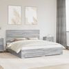 vidaXL Bettrahmen Graues Sonoma 200 x 200 cm Holzwerkstoff