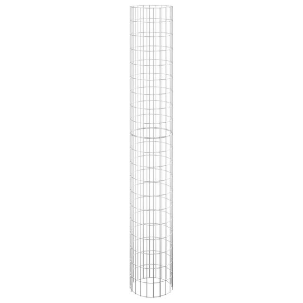 vidaXL Gabionen-S&auml;ule Rund Verzinkter Stahl &Oslash;30x200 cm