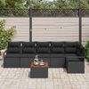 vidaXL Garten-Sofa-Set 7 pcs Schwarz