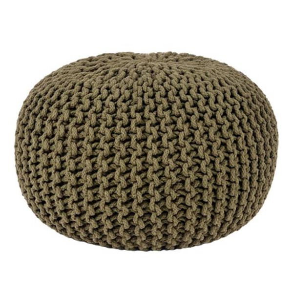 LABEL51 Pouf Gestrickt Baumwolle M Armeegr&uuml;n