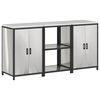vidaXL Aufbewahrungsset f&uuml;r die K&uuml;che mit Regal 3 pcs Silber Edelstahl