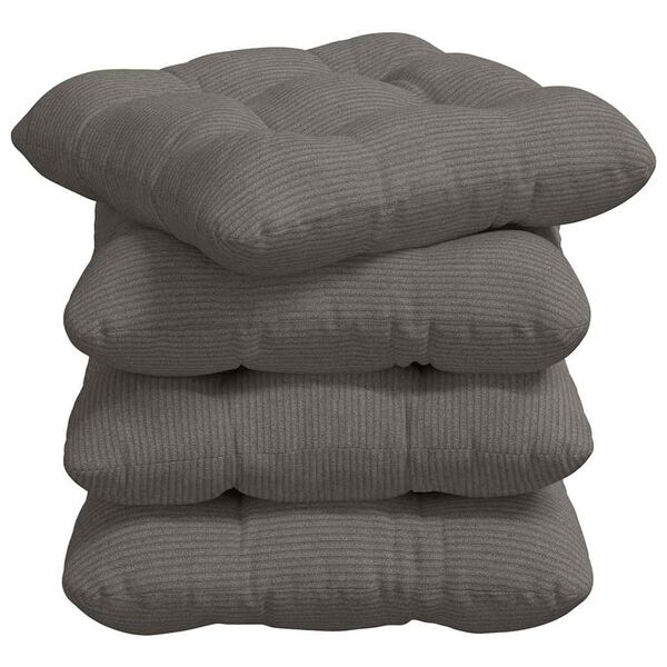 vidaXL Sitzkissen 4 pcs Hellgrau 45 x 45 cm Cordstoff