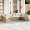 vidaXL Gartensofa-set mit Kissen 10 pcs Beige und Wei&szlig; Poly-Rattan