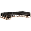 vidaXL Outdoor-Sofagarnitur mit Kissen 10 pcs Nat&uuml;rlich und Schwarz