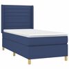 vidaXL Boxspringbett mit Matratze Blau 90x200 cm Stoff