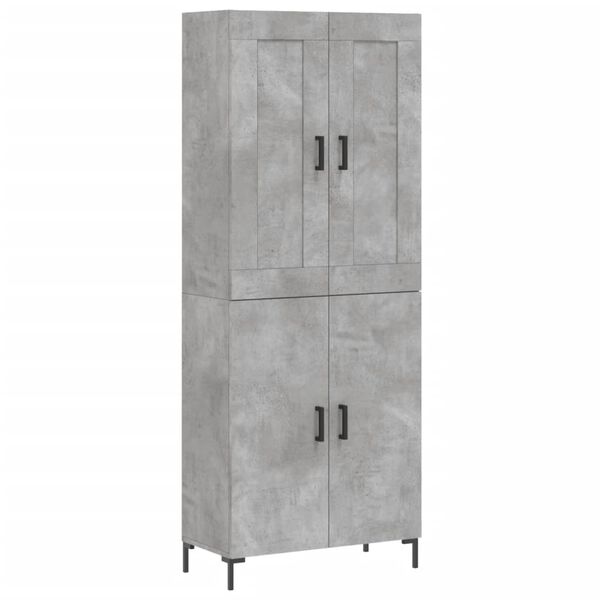 vidaXL Highboard Betongrau 69,5x34x180 cm Holzwerkstoff
