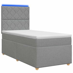 vidaXL Boxspringbett mit Matratze Hellgrau 80 x 200 cm Stoff