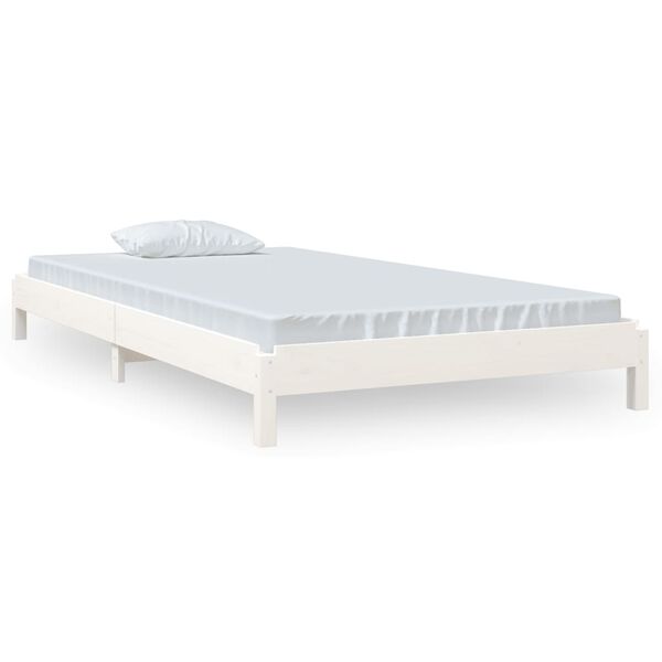 vidaXL Stapelbett Wei&szlig; 80x200 cm Massivholz Kiefer