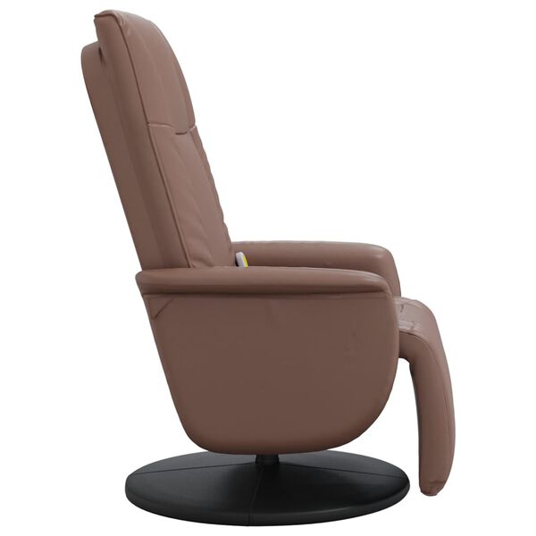 vidaXL Massagesessel mit Fu&szlig;teil Braun Kunstleder
