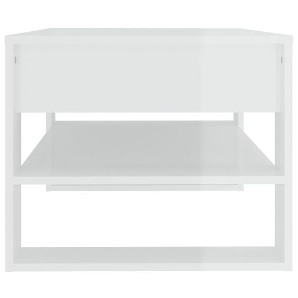 vidaXL Couchtisch Hochglanz-Wei&szlig; 102x55x45 cm Holzwerkstoff