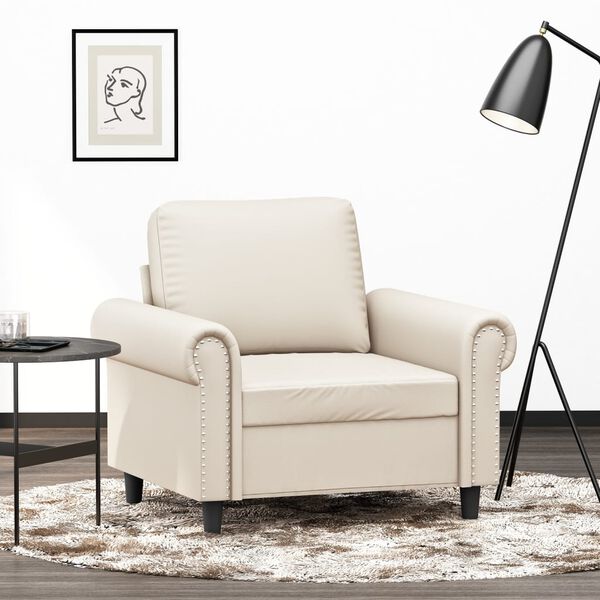 vidaXL Sessel Creme 60 cm Kunstleder