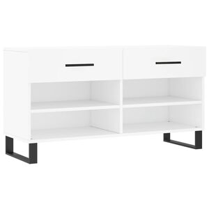 vidaXL Schuhbank Wei&szlig; 102x35x55 cm Holzwerkstoff