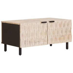 vidaXL Couchtisch Wei&szlig; 80 x 50 x 40 cm Massivholz Mango