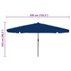 vidaXL Gartenparasol Blau und Schwarz 395 x 395 x 245 cm