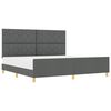 vidaXL Bettgestell mit Kopfteil Dunkelgrau 200 x 200 cm Stoff