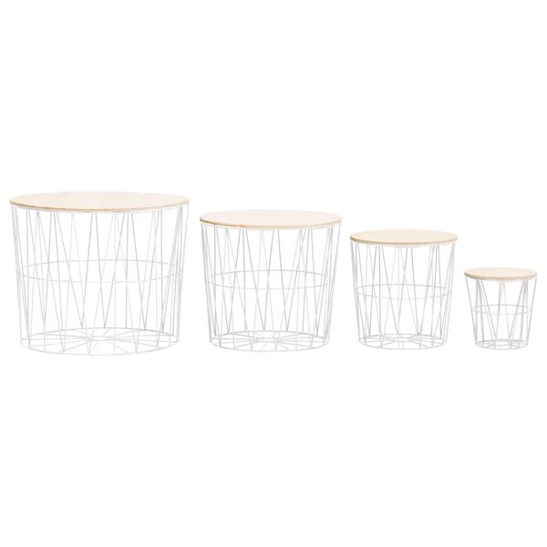 vidaXL Couchtische 4 Stk. Weiß