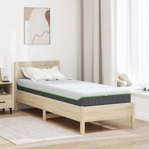 vidaXL Matratze Wei&szlig; und Grau 80 x 200 cm Jacquard-Stoff