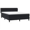 vidaXL Boxspringbett mit Matratze Schwarz 140x210 cm Samt