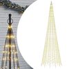 vidaXL LED-Weihnachtsbaum auf Fahnenmast, 1534 LEDs, Warmwei&szlig;, 500 cm