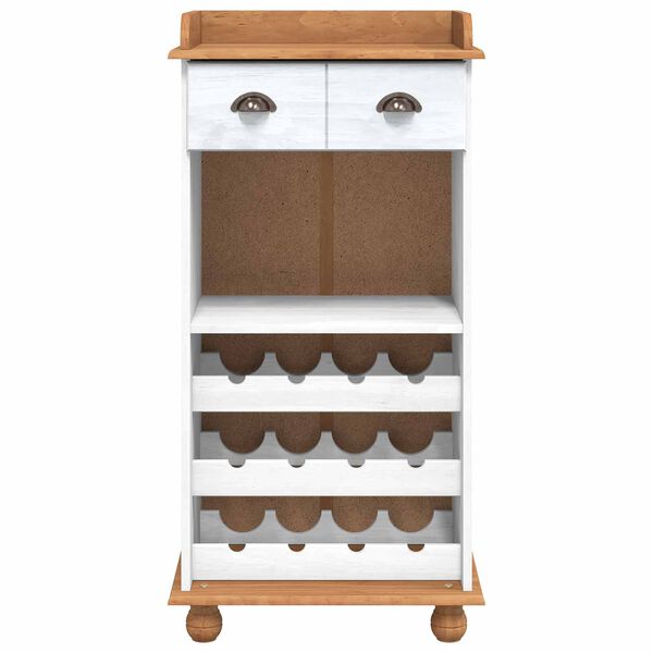 vidaXL Weinschrank ASKIM Wei&szlig; mit Honigoberfl&auml;che 57 x 37 x 114 cm