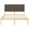 vidaXL Bettgestell mit gepolstertem Kopfteil Taupe 120 x 190 cm