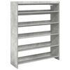 vidaXL Schuhregal Betongrau 80x25x100 cm Holzwerkstoff