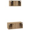 vidaXL TV-Schrankset Wandmontiert 2 pcs Artisan-Eiche Holzwerkstoff