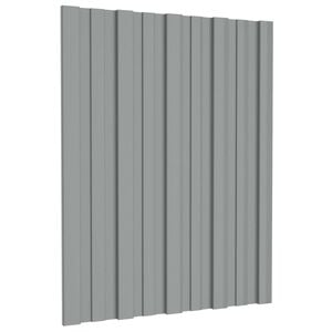 vidaXL Dachpaneel 12 Stk. Grau 60 x 45 cm Verzinkter Stahl
