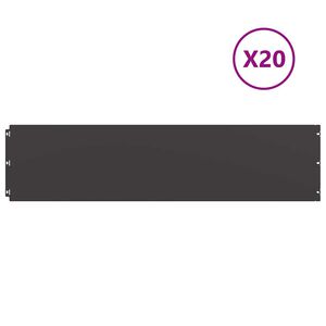 vidaXL Rasenkanten 20 Stk. Schwarz 25x103 cm Kaltgewalzter Stahl