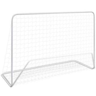 vidaXL Fußballtore 2 Stk. mit Netzen 182×61×122 cm Stahl Weiß