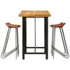 vidaXL 5-tlg. Bar-Set Massivholz und Echtleder