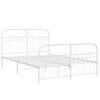 vidaXL Bettgestell mit Kopf- und Fu&szlig;teil Metall Wei&szlig; 140x190 cm