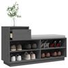 vidaXL Schuhregal Grau 110x34x61 cm Massivholz Kiefer
