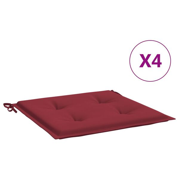 vidaXL Gartenstuhl-Kissen 4 Stk. Weinrot 50x50x4 cm Oxford-Gewebe