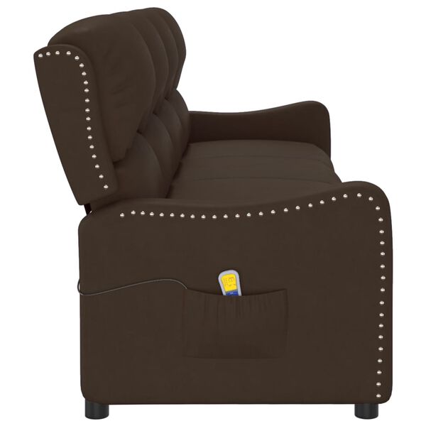 vidaXL 4-Sitzer Massagesessel Braun Gl&auml;nzend Kunstleder