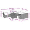 vidaXL 10-tlg. Garten-Sofagarnitur mit Kissen Grau Poly Rattan