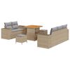 vidaXL Gartensofa-set mit Kissen 8 pcs Beige und Hellgrau Poly Rattan