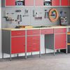 vidaXL Werkbank 4 pcs Rot 200 x 55 x 85 cm Holzwerkstoff und Stahl