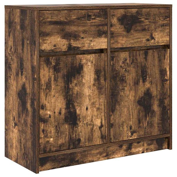 vidaXL Sideboard mit Schublade R&auml;uchereiche 80x34x76 cm Holzwerkstoff