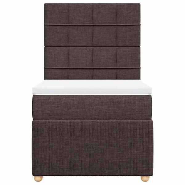 vidaXL Boxspringbett mit Matratze Dunkelbraun 80x200 cm Stoff