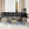 vidaXL Garten-Sofa-Set mit Kissen 8 pcs Hellgrau und Dunkelgrau