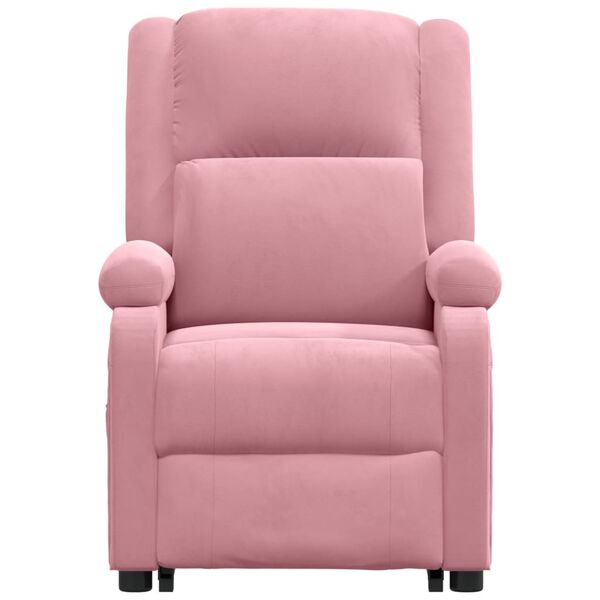vidaXL Massagesessel mit Aufstehhilfe Rosa Samt