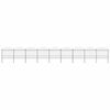 vidaXL Gartenzaun mit Speerspitzen Stahl (1,5 - 1,75) x 15,3 m Schwarz