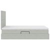 vidaXL Bett mit Stauraum und LED mit LED Hellgrau 120 x 190 cm Samt