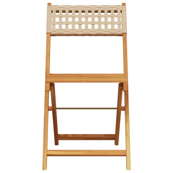vidaXL Gartenst&uuml;hle 8 Stk. Klappbar Beige Poly Rattan & Massivholz
