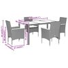 vidaXL 5-tlg. Garten-Essgruppe mit Kissen Beige Poly Rattan und Glas