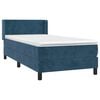 vidaXL Boxspringbett mit Matratze Dunkelblau 90x190 cm Samt