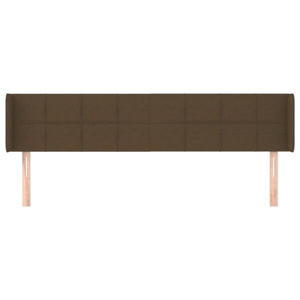 vidaXL Kopfteil mit Ohren Dunkelbraun 183x16x78/88 cm Stoff